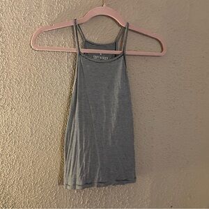 American Eagle Soft & Sexy Striped Gray Tank Size Medium Lightweight Everyday